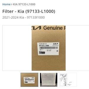 Kia Genuine Parts Aircon Filter Cabinet Air Filter